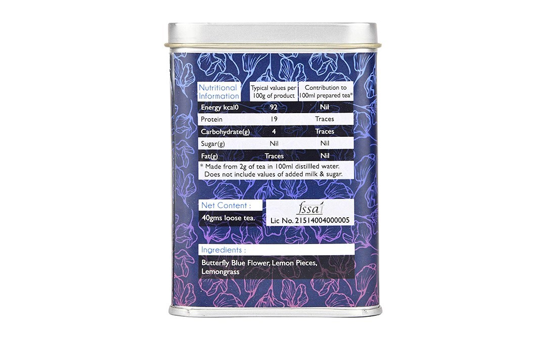 Gardner Street Blue Youth Herbal Infusion Butterfly Pea Blue Tea   Container  40 grams
